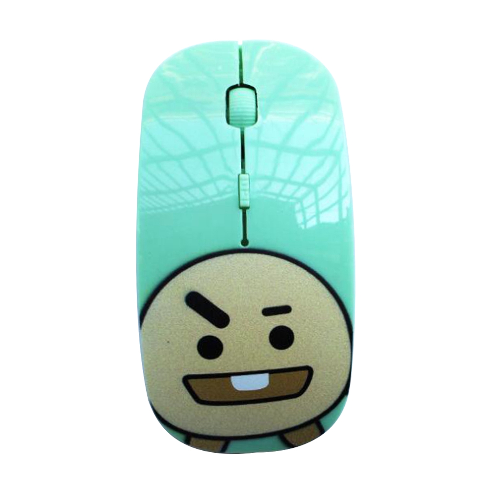 Chuột máy tính không dây họa tiết linh vật BT21 cho người hâm mộ nhóm BTS