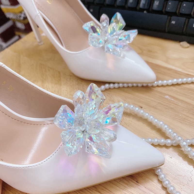 TK9511-6 GIÀY CƯỚI BIGTREE ĐÍNH HOA ĐÁ CAO CẤP