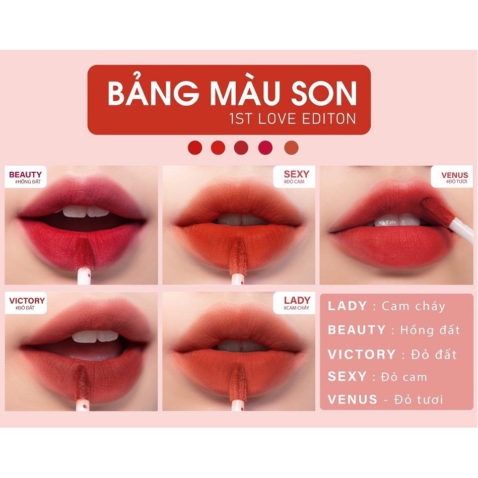 Set 2 Son Kem Lì Vanesa First Love Edition V1 5 Màu ( Son Che Khuyết Điểm + Son Kem Màu ) | BigBuy360 - bigbuy360.vn