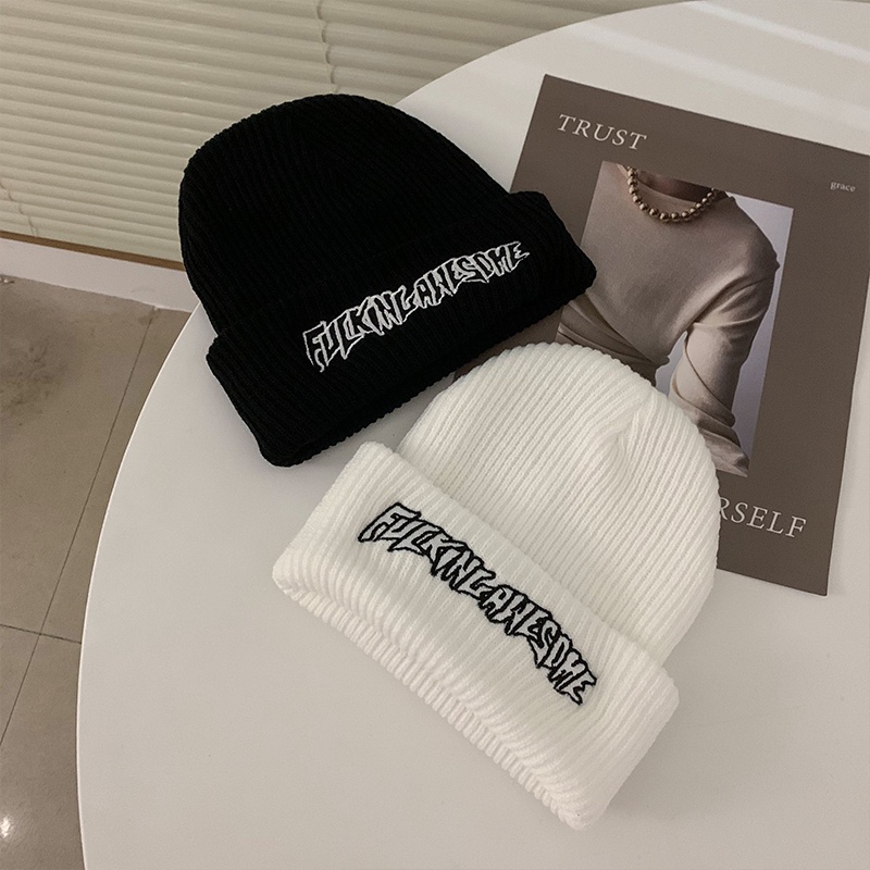 Nón beanie trùm đầu dệt kim thời trang thu đông cho cả nam và nữ