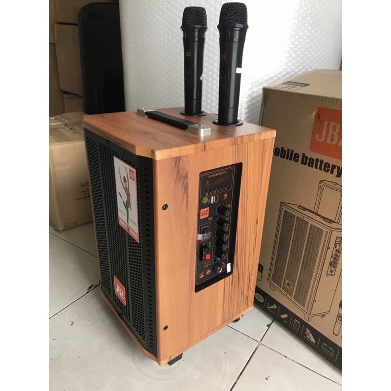 Loa kéo Bluetooth hát Karaoke Bass 2 tấc 200W JBZ J7 tặng kèm 2 Micro không dây
