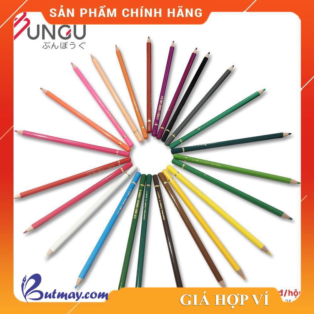 [Mã LIFE03 giảm 10% cho đơn hàng từ 500k] Hộp Bút chì BUNGU màu nước 24 màu [Sao Khue Pens - butmay.com]