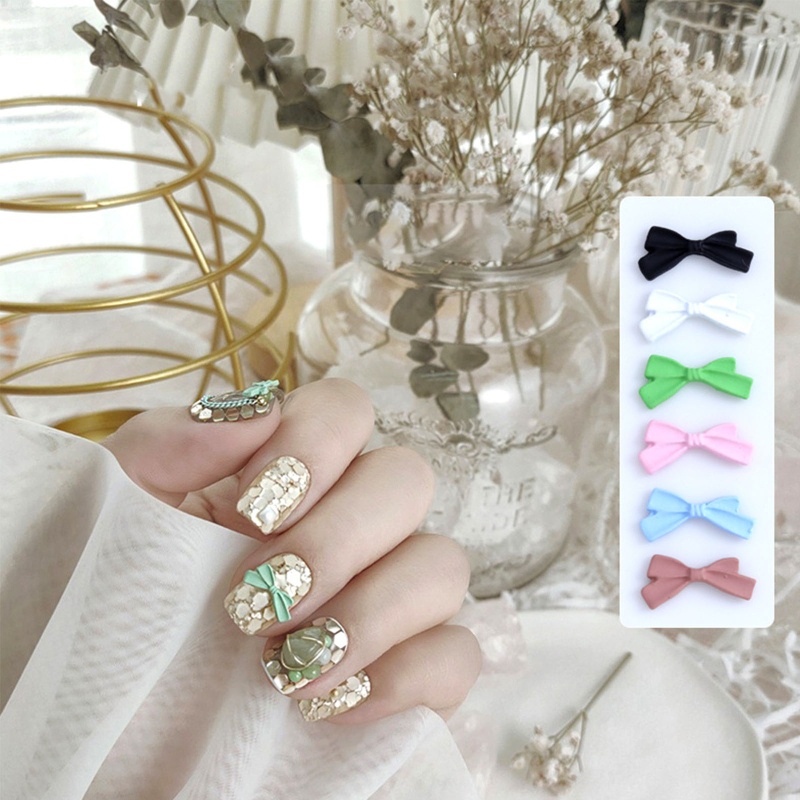 Set 5 Phụ Kiện Trang Trí Móng Nghệ Thuật Hình Nơ 3D Nhiều Màu Sắc