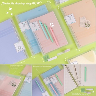 Sổ KLONG Binder B5 A4 120gsm CÒNG NHỰA 26 30 LỖ caro dotgrid kẻ ngang chính hãng 100%