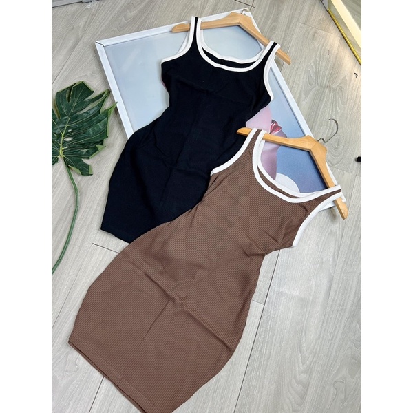 VÁY BODY SÁT NÁCH DÁNG NGẮN LEN TĂM ULZZANG