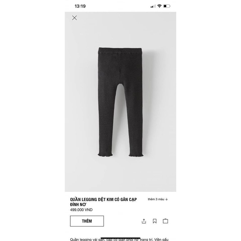Quần Legging len Zara tqxk dư xịn size đại về sẵn. chất cực đẹp. màu đen dễ phối nhất ạ.Sz 7-12y Từ 26-50kg. Gía 195k