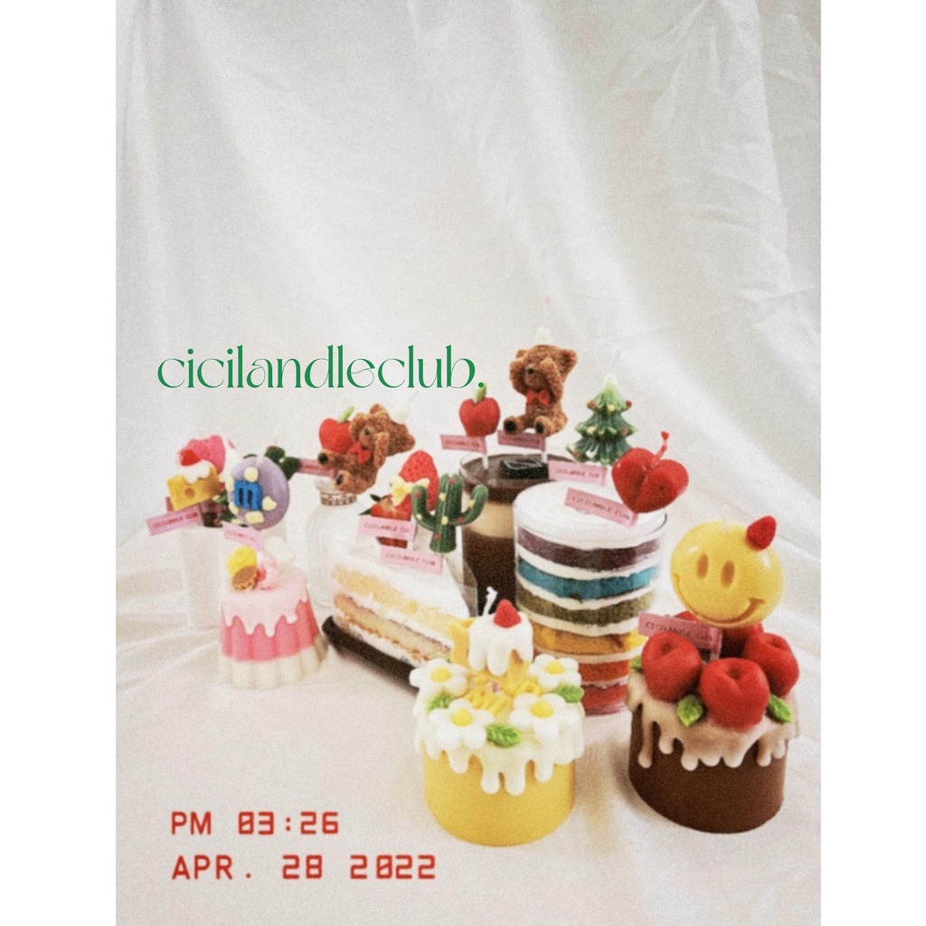 Nến cắm bánh kem sinh nhật handmade siêu cute style Hàn, phụ kiện trang trí bánh kem