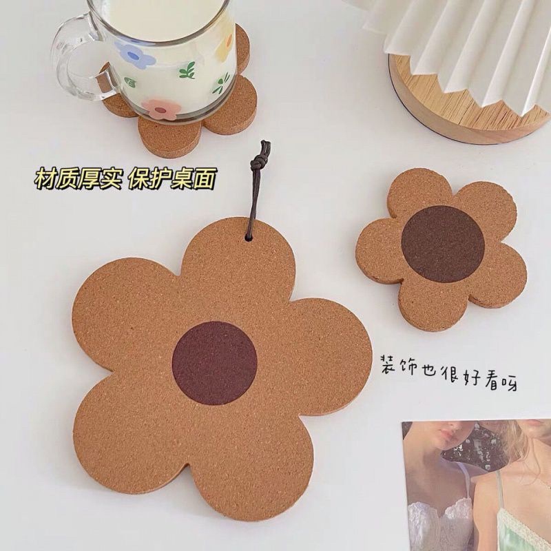 Bông Cúc Gỗ Dùng Lót Ly Decor Nhà Cửa Xinh Xắn - Yori Party
