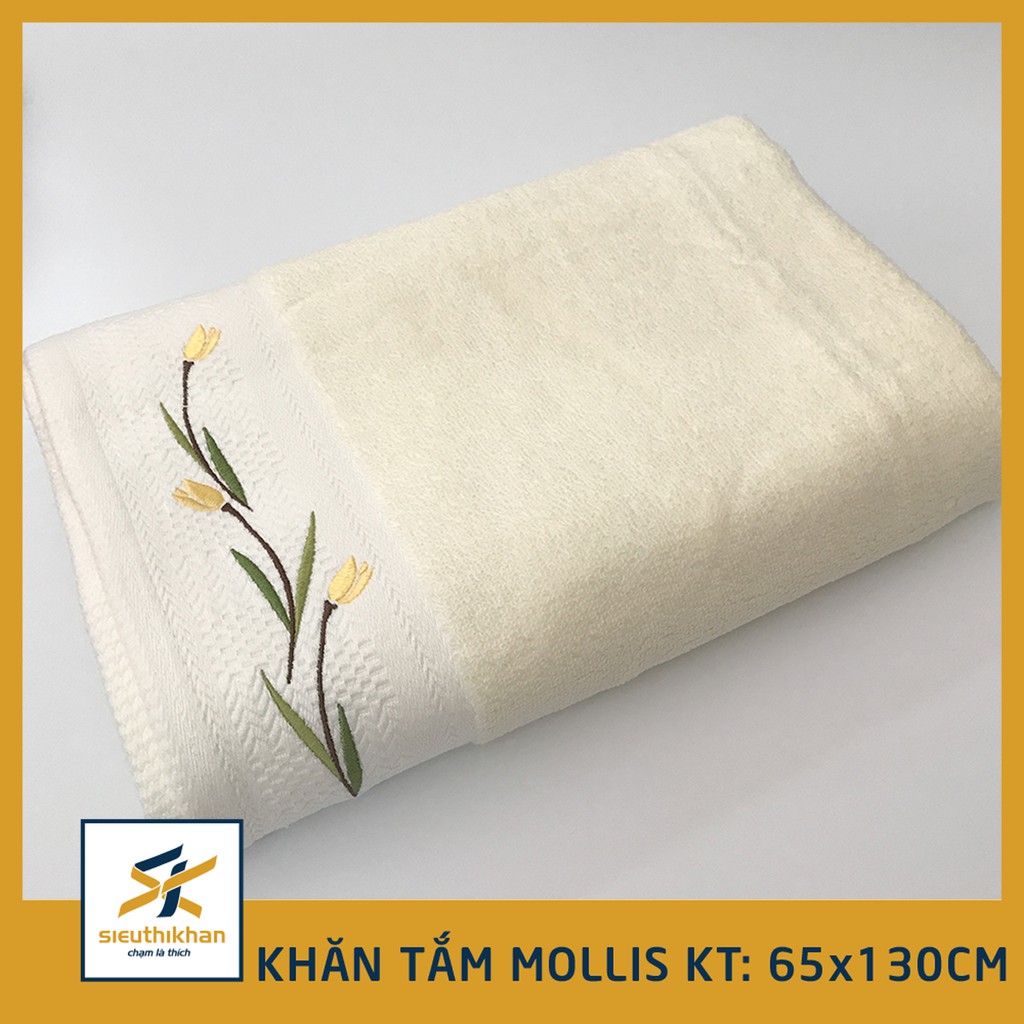 Khăn tắm cao cấp Mollis BMB4 kích thước 65x130cm mềm mịn, thấm nước | SIÊU THỊ KHĂN