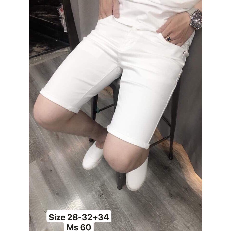 Quần Đùi Nam, Quần Short Jean Nam Trắng Trơn Trẻ Trung - JT038