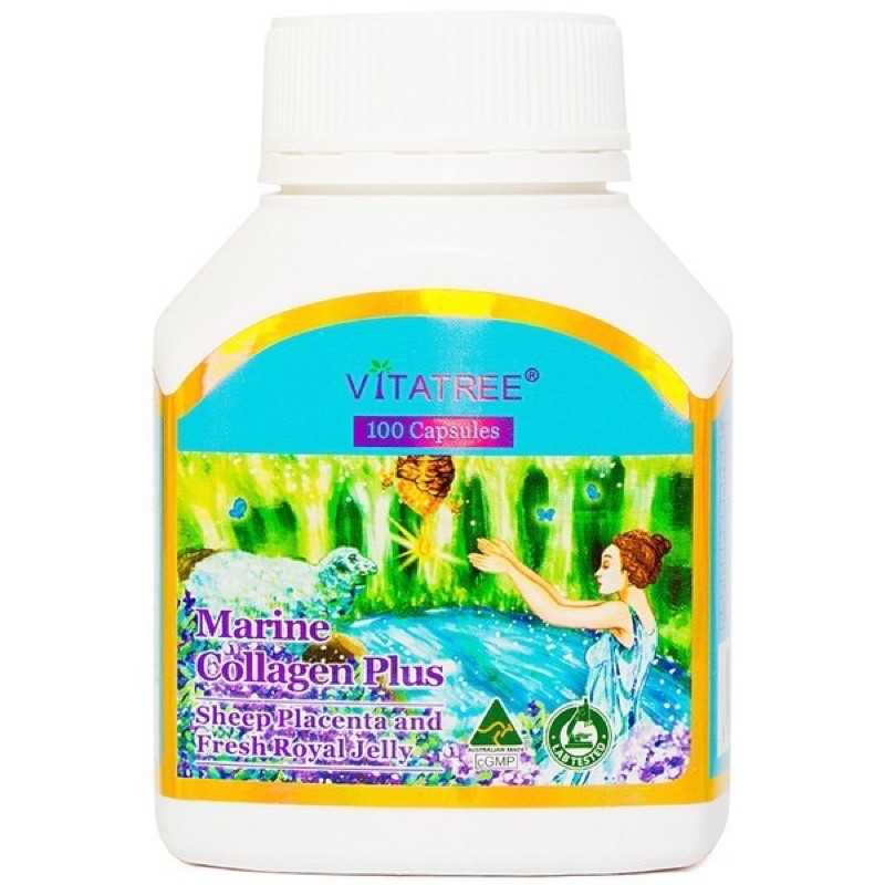 Viên Uống Trắng Da Vitatree Marine Collagen Plus 3 trong 1(100v/Ngày uống 1v ) | BigBuy360 - bigbuy360.vn
