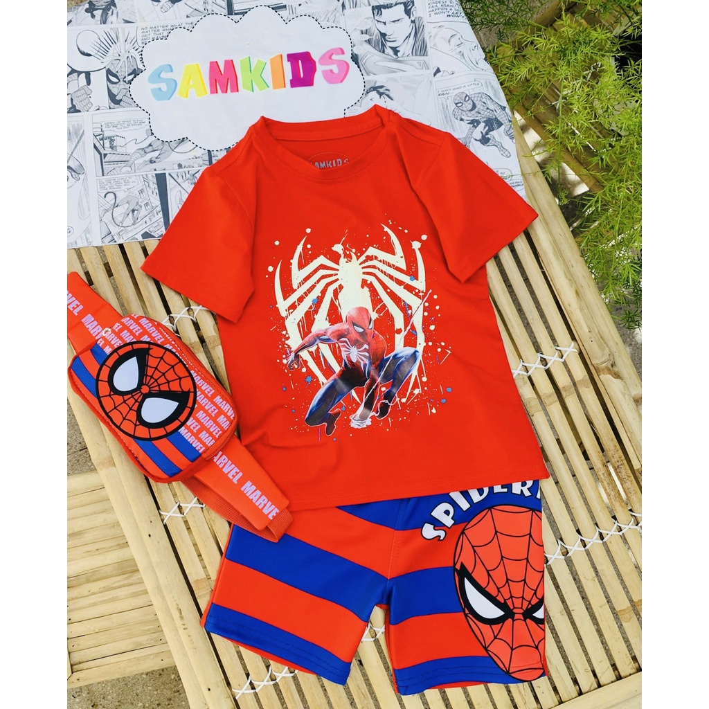 Bộ bé trai siêu nhân nhện chất cotton siêu đẹp (ko kèm túi đeo) Herokids NHEN2203