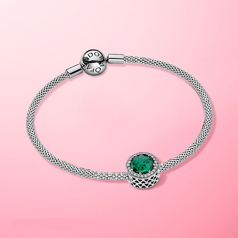 Màu xanh lá cây sáng bóng quyến rũ trái tim cho hạt đeo tay