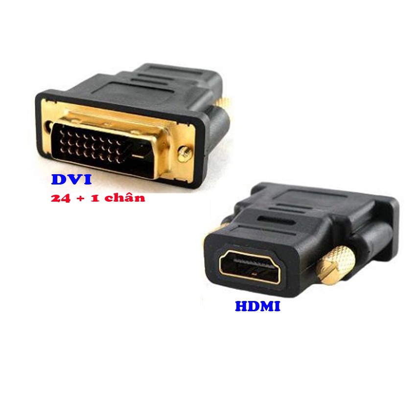 [Mã ELHACE giảm 4% đơn 300K] Đầu chuyển cổng DVI chuẩn 24 + 1 chân sang HDMI ( DVI-D to HDMI )