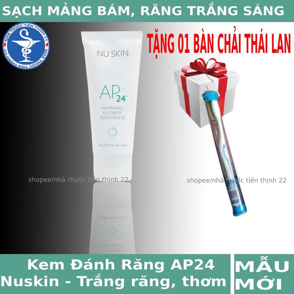 Kem Đánh Răng AP24 Hỗ Trợ Loại Bỏ Các Mảng Bám Trên Răng -TẶNG BÀN CHẢI ĐÁNH RANH THÁI LAN CAO CẤP