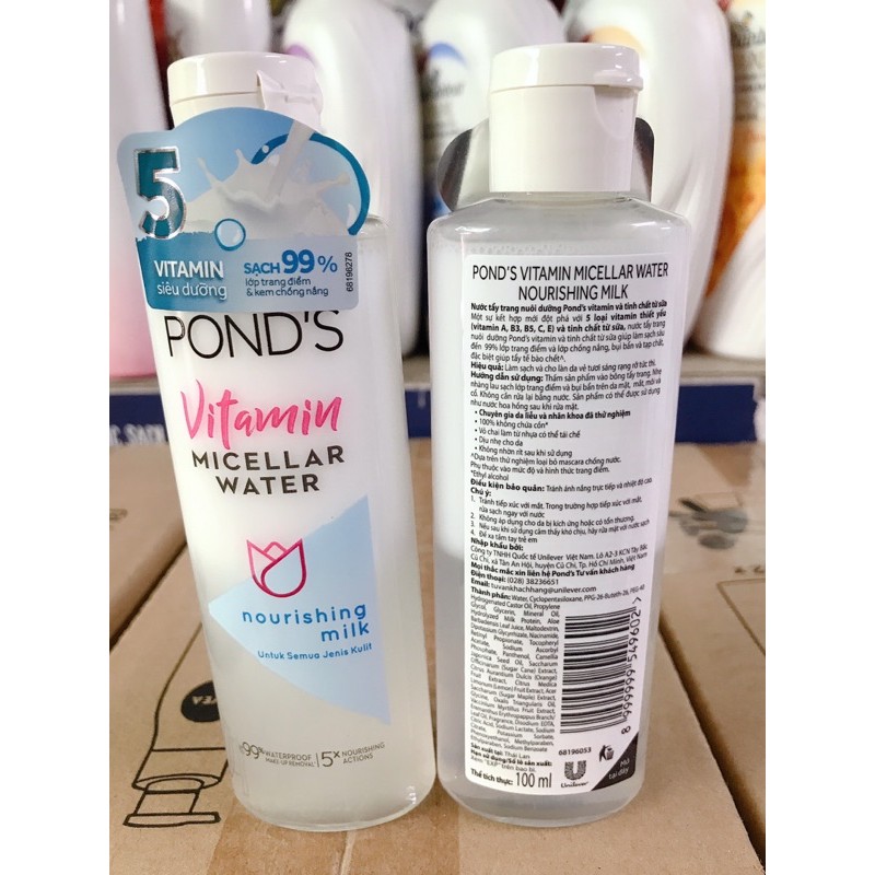 Nước tẩy trang sáng da Pond’s Vitamin Micellar Water 100ml