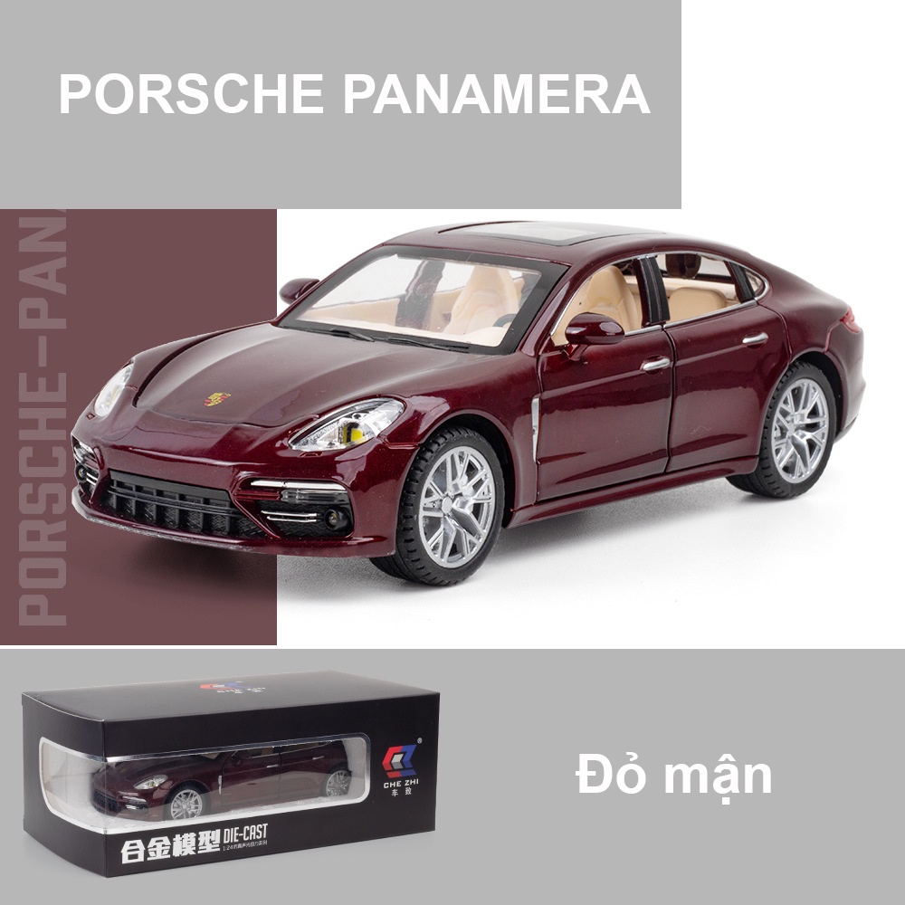 Xe mô hình Porsche Panamera tỉ lệ 1:24 hãng Chezhi chất liệu kim loại, có đèn và âm thanh