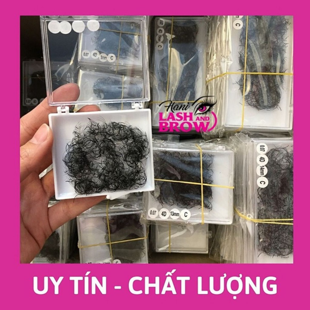 Mi Fan 4D LMFT Hani chân keo nhỏ - Lông Mi Lành Tính ,Dễ Bắt Keo _Lông Mi Fan Tay Sẵn Hani Lash HỘP 500 FAN