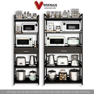 Kệ tủ bếp kệ nhà bếp để đồ đa năng lò vi sóng thông minh có ngăn kéo winmax kdn-26, có bánh xe 3/4/5 tầng