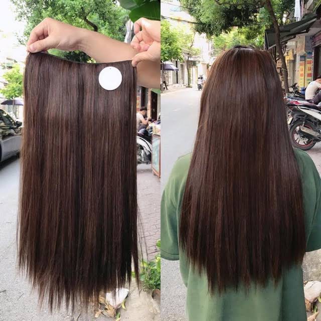 [ FREESHIP, 60CM ] Tóc giả nữ kẹp u thẳng dài, đuôi tóc, kẹp dải