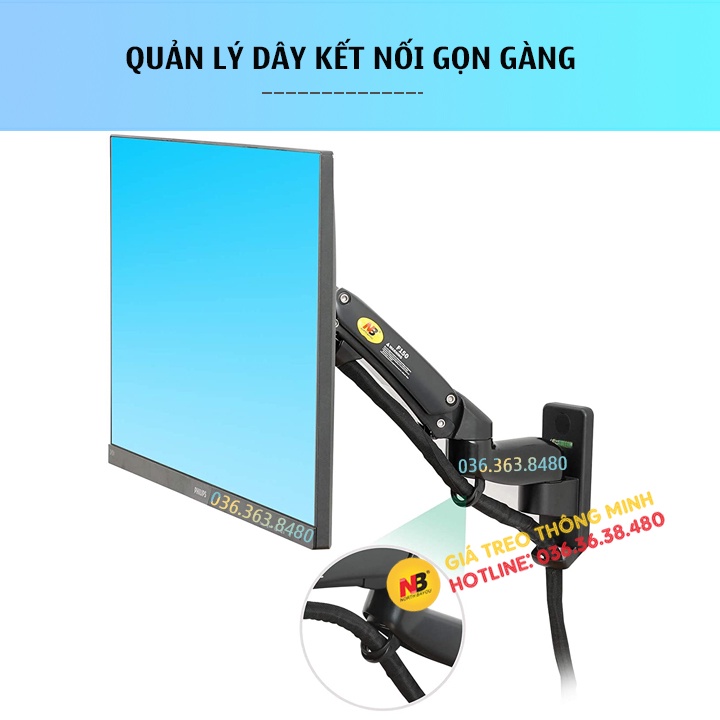 Giá Treo Màn Hình Máy Tính NB F150 Gắn Tường 17 - 35Inch - Tải trọng 3 - 12 Kg - Xoay Màn 360 Độ
