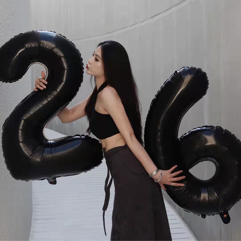 Bong Bóng Số 0-9 Màu Đen Trang Trí Tiệc