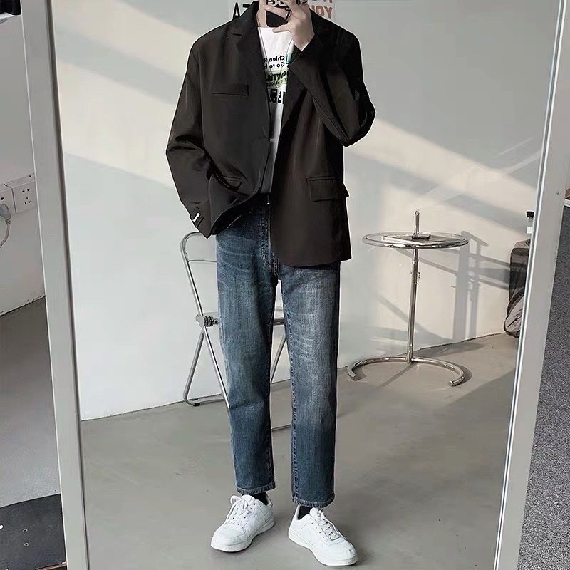 áo blazer đen trơn