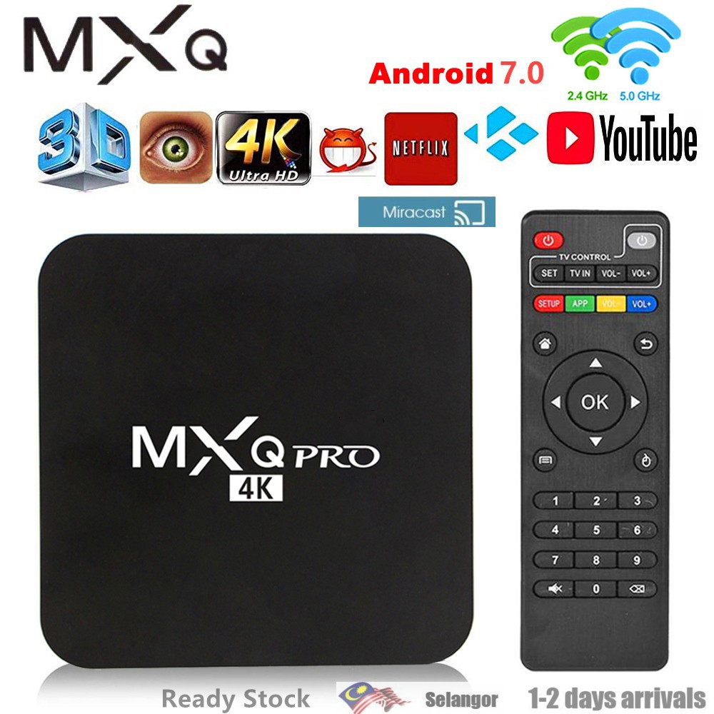 Đầu Mxq Pro Android Tv Box 4k (4G / 64g) Quad Core Smart Box Android 10.1 4k Uhd 3d 5g Wifi