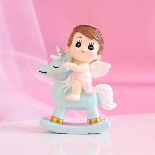 Trang trí em bé cưỡi kì lân xanh