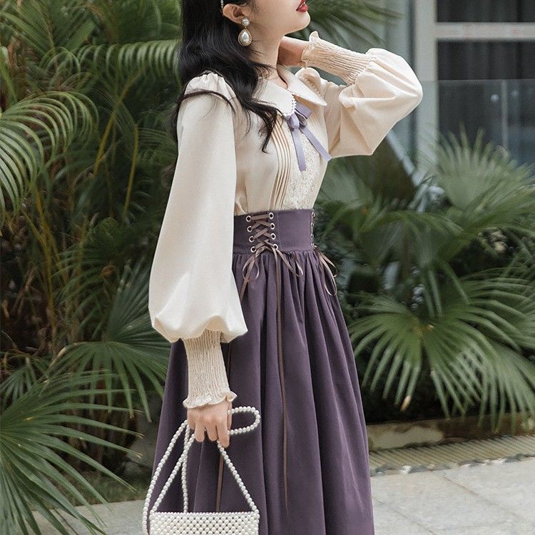 Đầm Thời Trang Thu Đông 2023 Phong Cách Retro Pháp Dành Cho Nữ