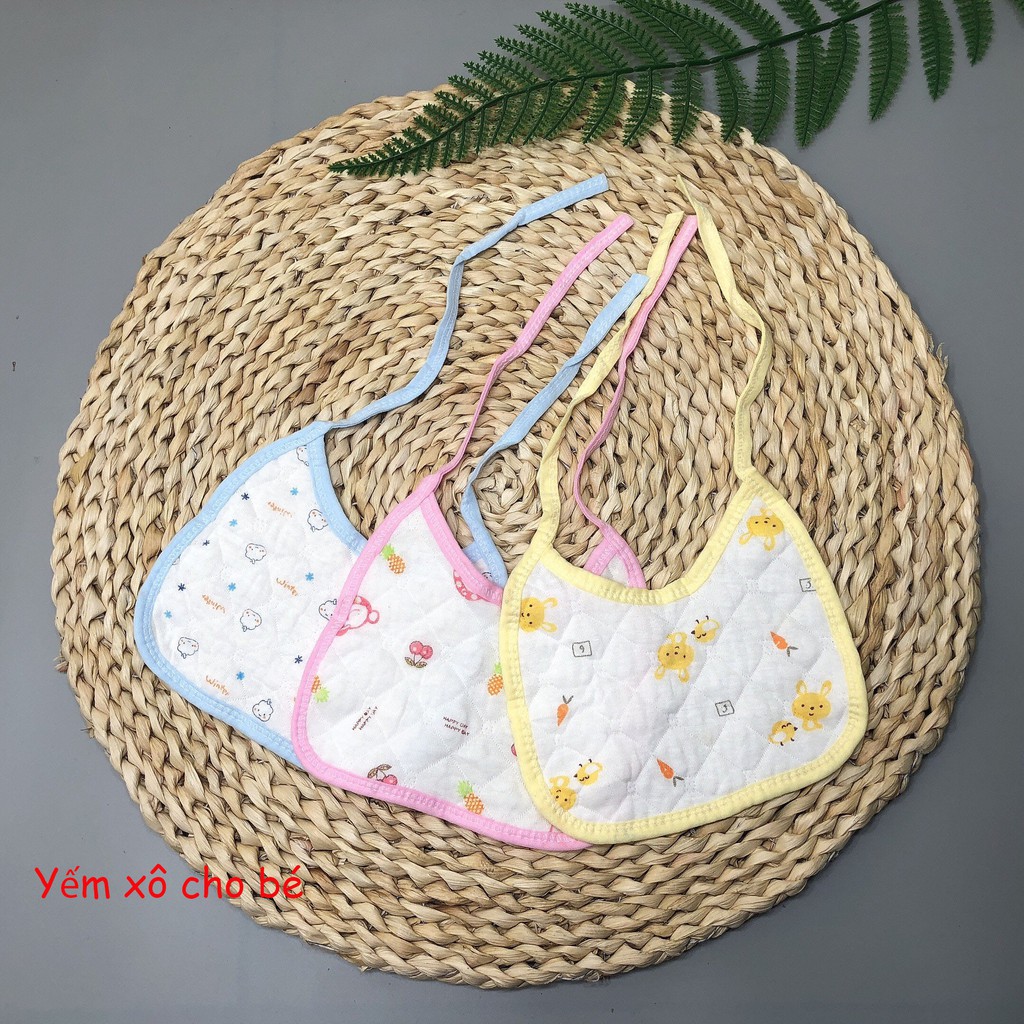 Yếm Xô Tròn Buộc Dây 4 Lớp Mềm, Mịn, Thấm Hút Tốt Cho Bé Sơ Sinh