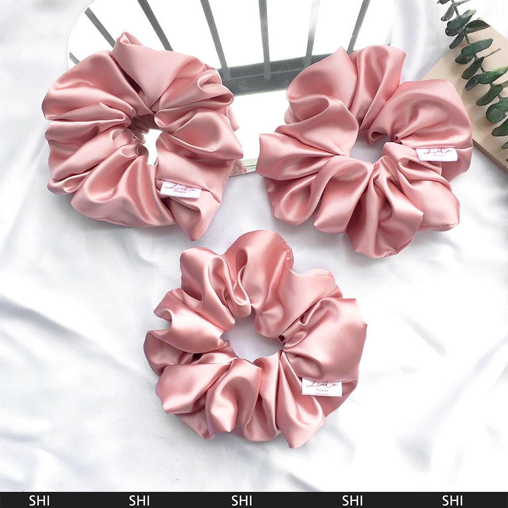 SHI - Dây chun buộc tóc Lụa Satin Scrunchies Handmade I Light Blush Pink
