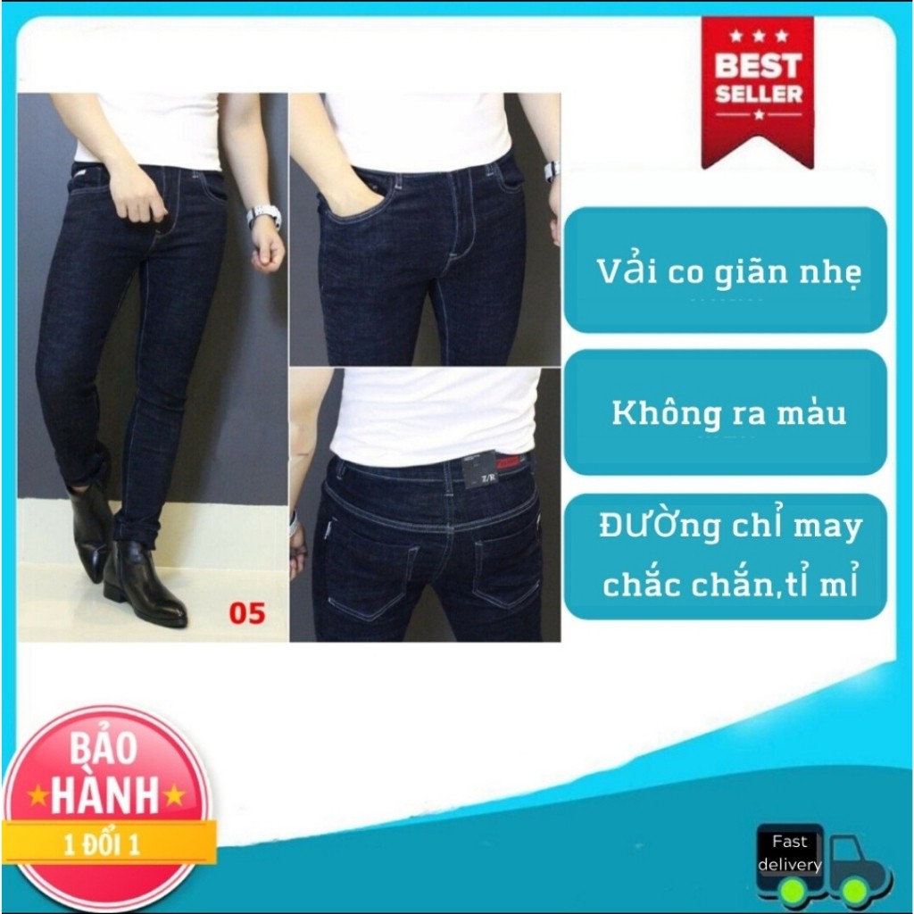Quần dài nam giá rẻ (FREE SHIP) Quần Jean Nam Trơn Hàng VNXK Jean Co Giãn Cao Cấp (44-72KG)