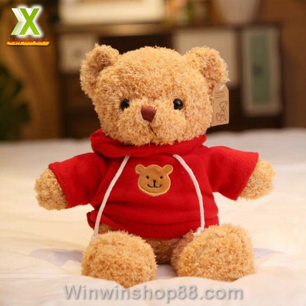 Gấu Teddy Mặc Áo Len Hoodie Cao 38cm TNB248, Gấu Bông Teddy Siêu Dễ Thương - Do_luu_niem