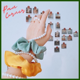 Dây buộc tóc scrunchies vải lụa ngọc trai| SC02-PAN