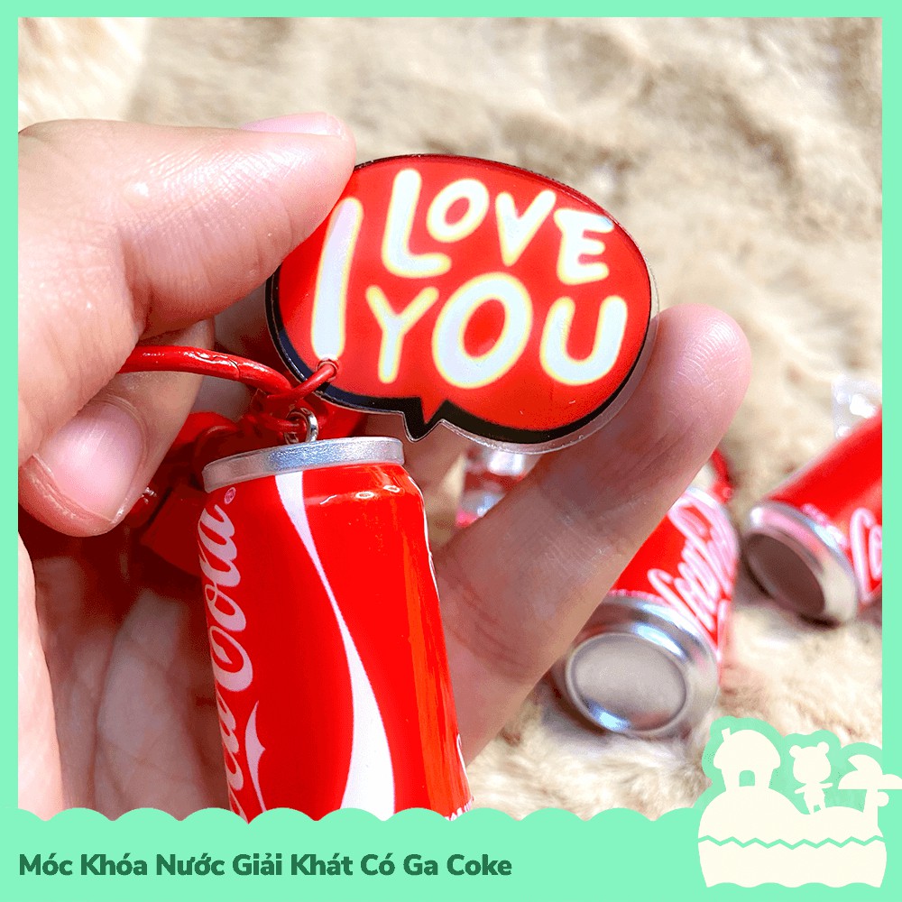 [Sẵn VN - NowShip] Móc Khóa Keychain Kiểu Dáng Nước Giải Khát Thức Uống Có Ga Coke