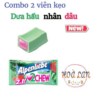 2 Viên kẹo dưa hấu dâu Alpenliebe