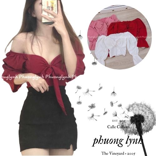 Áo trễ vai nữ, áo kiểu tay phồng có mút ngực form chuẩn shop (kèm video thật)MS33/GN40