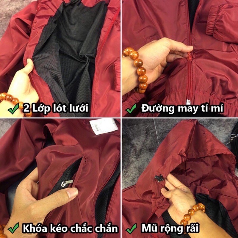 Áo Gió Dù Nam Nữ 💝XẢ HÀNG CẮT LỖ🍅  Chất Dù, 2 Lớp Chống Nước, Có Mũ, Túi Có Khóa Kéo, Áo Gi | BigBuy360 - bigbuy360.vn