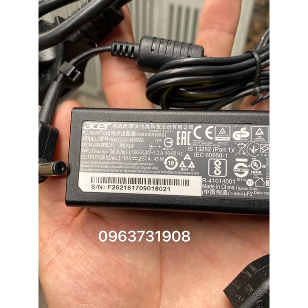 Sạc pin laptop Acer 19v - 2.37a (chính hãng)