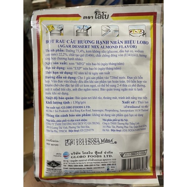 Bột rau câu hạnh nhân LOBO (MẪU MỚI)-130GR