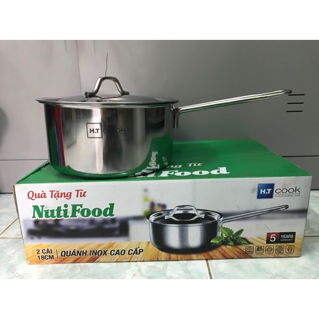 Quánh nồi inox cán dài HT Cook 18cm