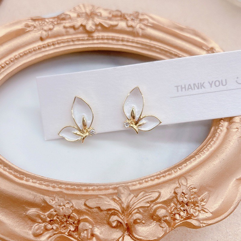 Bông Tai Mạ Bạc 925 Hình Bướm Đơn Giản Thời Trang Dành Cho Nữ