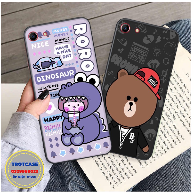 [ MỚi ] Ốp lưng điện thoại OPPO A71 / A83 - in hình gấu nâu cầm đàn và cô bé chill cùng nhiều mã hình cute