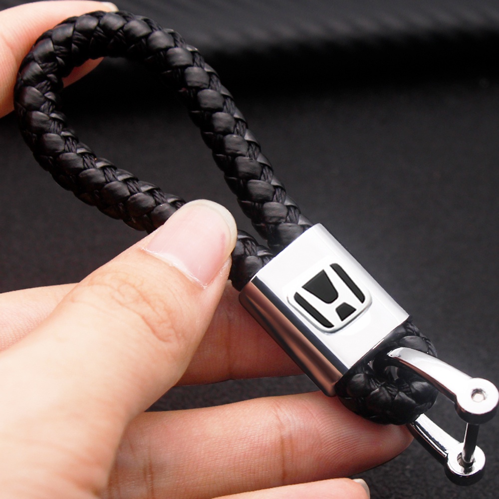 Móc Chìa Khóa Bằng Da + Kim Loại Cho Honda City Fit Jazz Civic Brio HRV BRV CRV