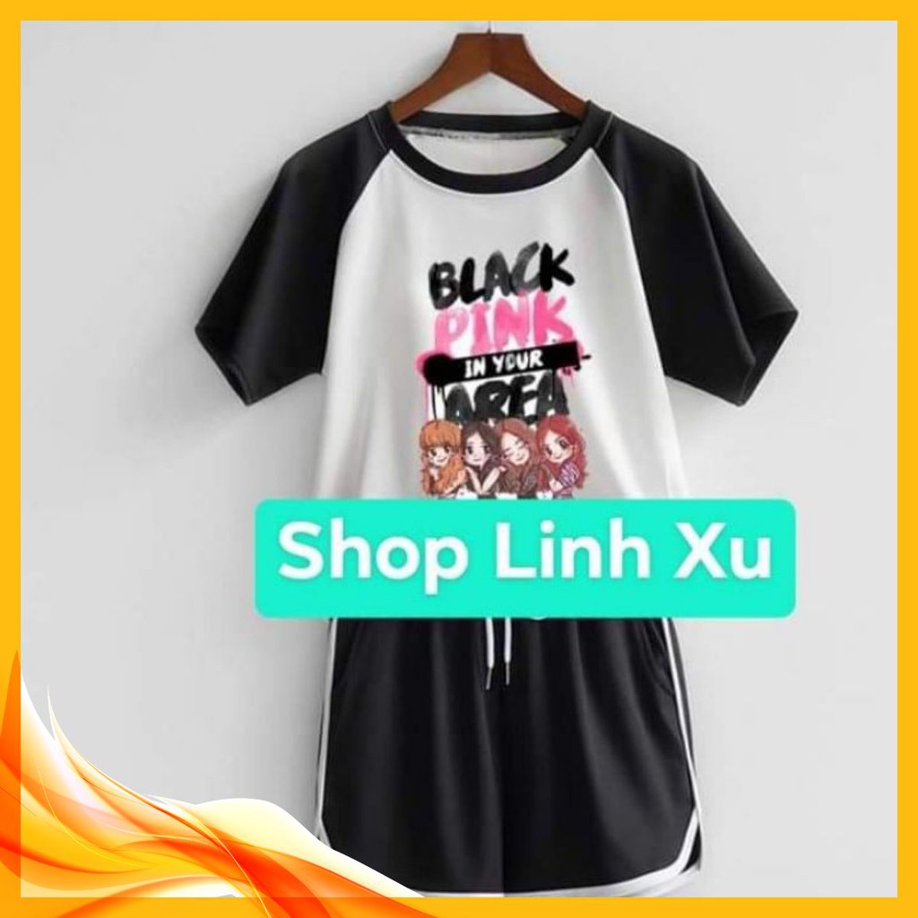 giá rẻ Bộ quần áo Blackpink 🌺 freeship 🌺 Áo blackpink Tay Lỡ Full Size giá ưu đãi