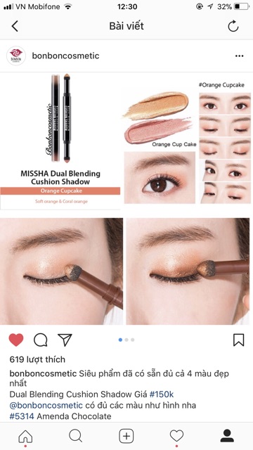 Phấn mắt Dual Blending Cushion Shadow Missha