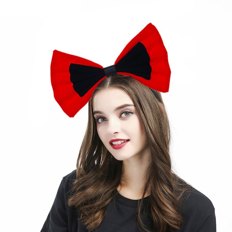 Băng Đô Nơ Lớn Xếp Ly Trang Trí Tiệc Halloween / Giáng Sinh