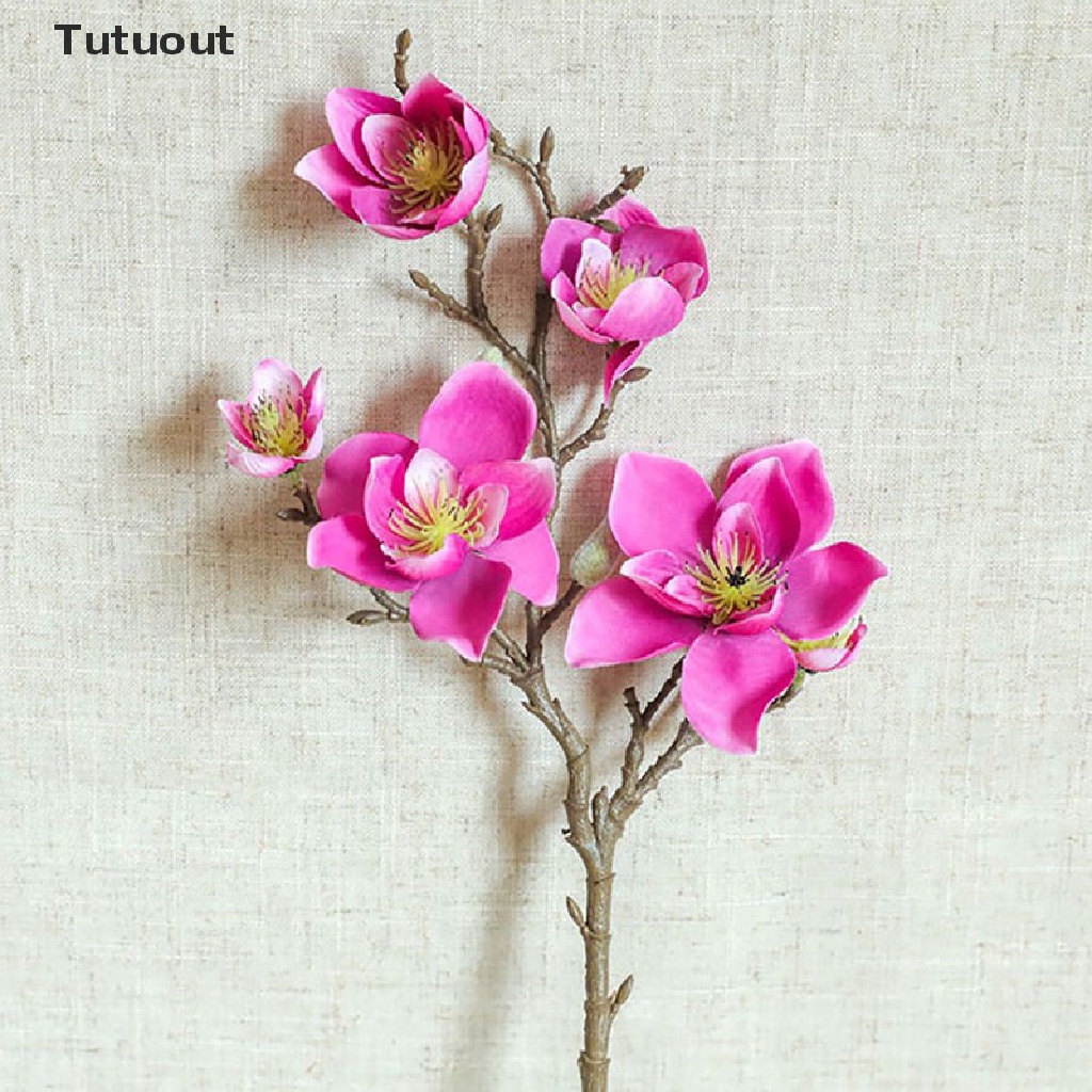 Nhánh hoa mộc lan giả sinh động như thật dùng trang trí tùy chọn màu sắc