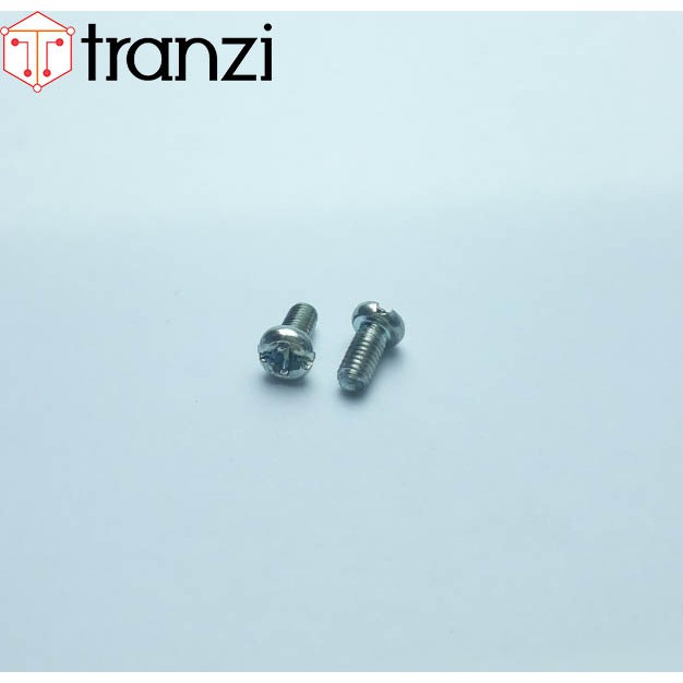 Vít bake đầu cầu thân bu lông kẽm trắng M3x6 - túi 50 cái